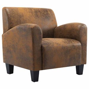 vidaXL Sofa fotelja smeđa 70x69x72 cm umjetna koža bru&scaron;ena koža