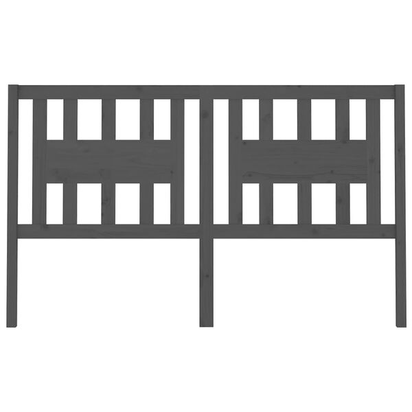 vidaXL Uzglavlje sivo 126 x 4 x 100 cm od masivne borovine