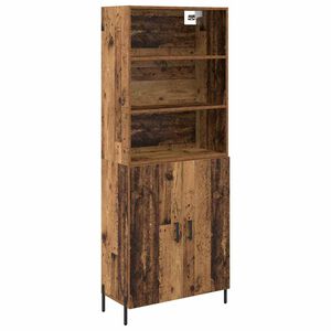 vidaXL Highboard Staro drvo 69,5 x 32,5 x 180 cm Konstruirano drvo