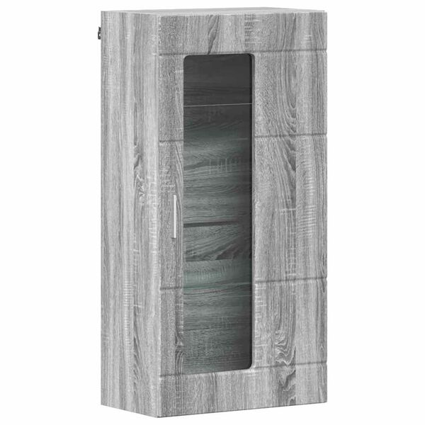 vidaXL Kabinetski zidni s policom Sivi hrast sonoma 55 x 29 x 100 cm
