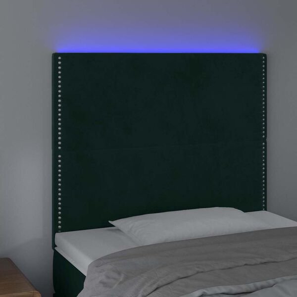 vidaXL LED uzglavlje tamnozeleno 80x5x118/128 cm bar&scaron;unasto