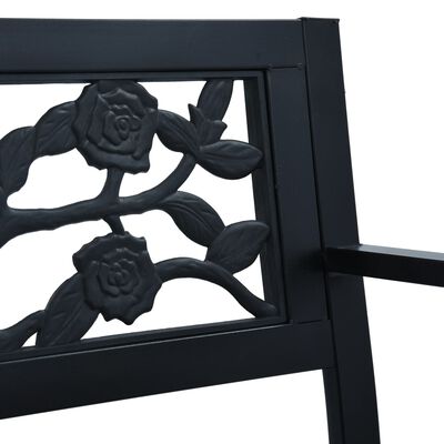 vidaXL Vrtna klupa 125 cm crna čelična