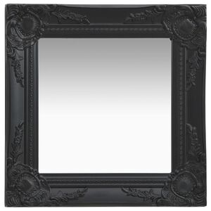 vidaXL Zidno ogledalo u baroknom stilu 40 x 40 cm crno