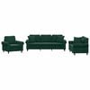 vidaXL 3-dijelni set sofa s jastucima tamnozeleni bar&scaron;unasti