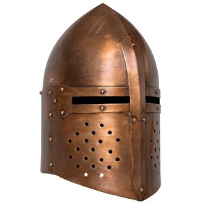 vidaXL Replika srednjovjekovne vite&scaron;ke kacige za LARP bakrena čelična