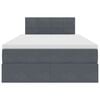 vidaXL Krevet s prostorom za pohranu s LED-om Tamno siva 120 x 190 cm