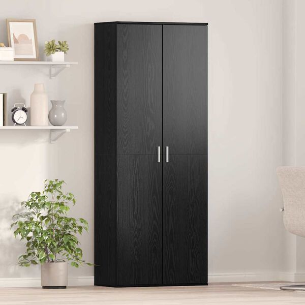 vidaXL Highboard Crni hrast 70 x 33.5 x 180 cm Konstruirano drvo