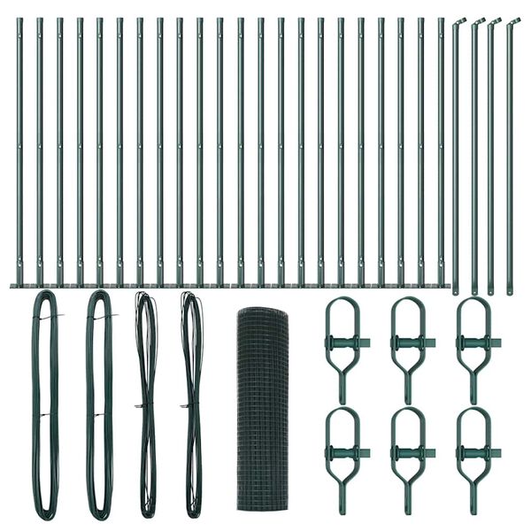 vidaXL Stup za ogradu Zelena 50 x 0,6 m (12 x 12 mm mreža) Čelik i PVC