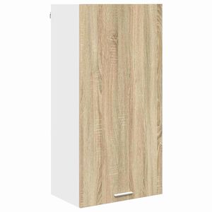 vidaXL Viseći ormarić Sonoma hrast i bijela 50 x 31 x 100 cm