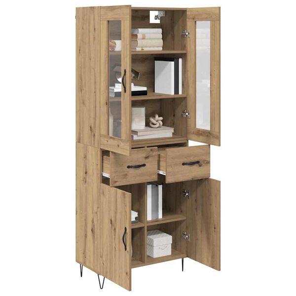 vidaXL Highboard Umjetnički hrast 69,5 x 34 x 90 cm Konstruirano drvo