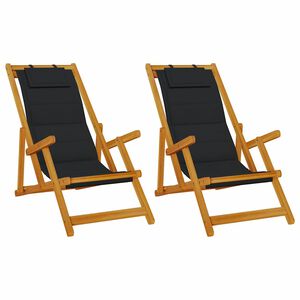 vidaXL ležaljka 2 kom. Smeđa Čvrsto drvo akacije