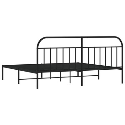 vidaXL Metalni okvir za krevet s uzglavljem crni 193x203 cm