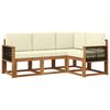 vidaXL Set vanjskih sofa s jastukom 4 pcs Prirodna i krem Poliester