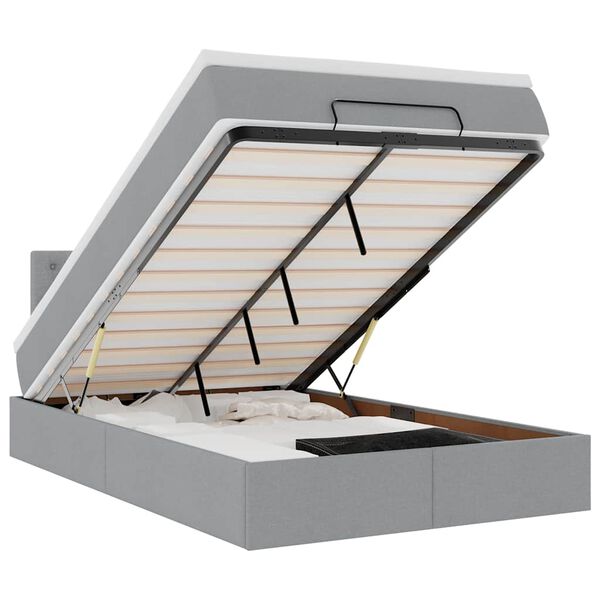 vidaXL Otomanski krevet s madracem svijetlosivi 120x200 cm tkanine