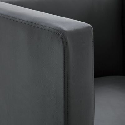 vidaXL Kockasta fotelja od umjetne kože siva