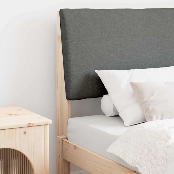 vidaXL Tapecirani uzglavlje Tamno siva 75 cm Čvrsto borovo drvo