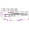 vidaXL Metalni okvir kreveta uzglavlje i podnožje crni 183x213 cm