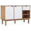 vidaXL Komoda OTTA smeđe-bijela 114 x 43 x 73,5 cm od masivne borovine