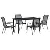 vidaXL Vrtni set za objed 5 kom. Crna Čelik s prahom premazan