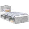 vidaXL Krevetna konstrukcija s uzglavljem Betonska siva 75 x 190 cm