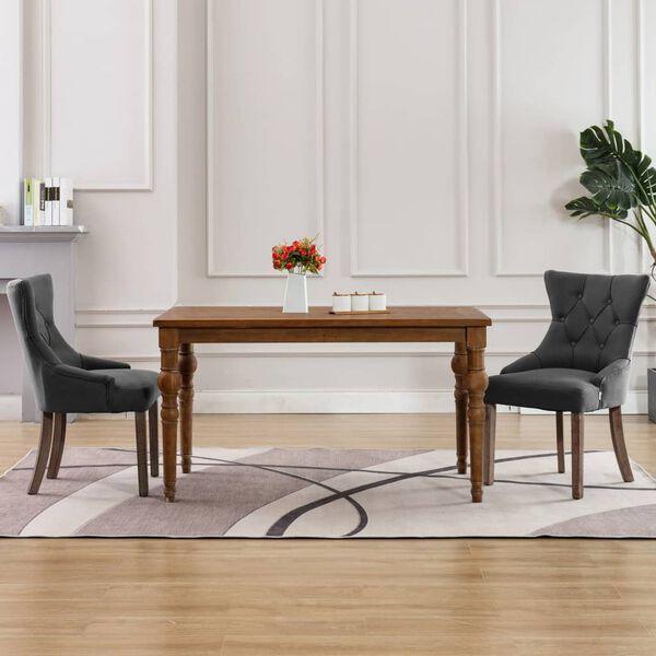 vidaXL Blagovaonske stolice od tkanine 2 kom sive