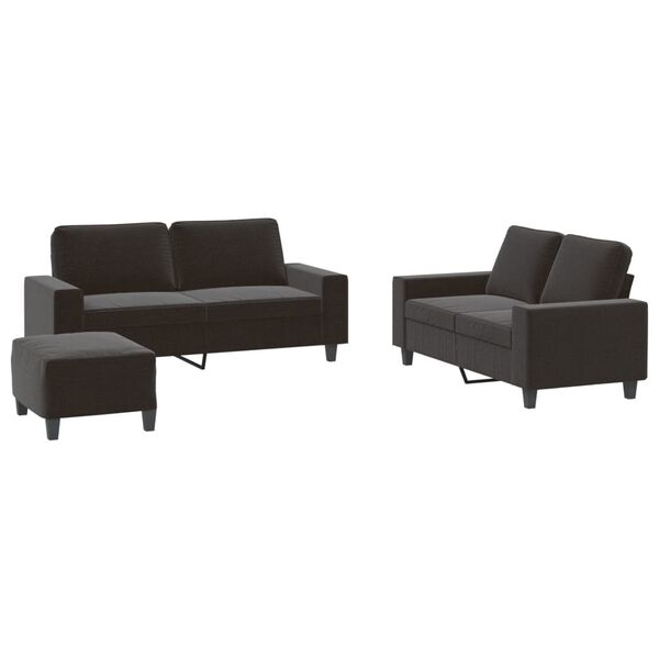 vidaXL 3-dijelni set sofa crni od tkanine