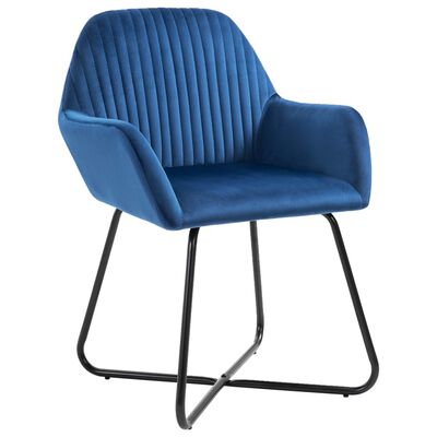 vidaXL Blagovaonske stolice 6 kom plave baršunaste