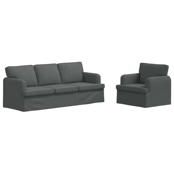 vidaXL Sofa 2 pcs Tamno siva 144 x 80 x 85 cm tkanina
