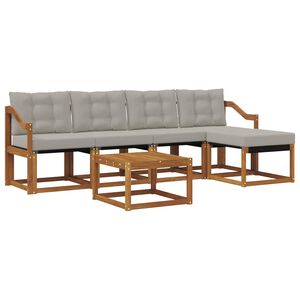 vidaXL Set vanjskih sofa 6 kom. Prirodna i svjetlosiva