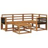 vidaXL Set vanjskih sofa 5 pcs Prirodna Čvrsto drvo akacije