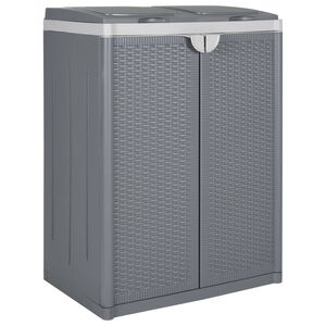 vidaXL Kanta za smeće s 2 vratima siva 65 x 45 x 88 cm PP