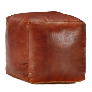 vidaXL Tabure žuto-smeđi 40 x 40 x 40 cm od prave kozje kože