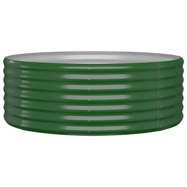 vidaXL Povišena vrtna gredica od pocinčanog čelika 100 x 100 x 36 cm zelena