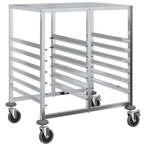 vidaXL Kolica za pladnjeve s 12 GN posuda 75x55x87 cm Nehrđajući čelik