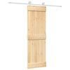 vidaXL Klizna vrata Prirodna i bijela 70 x 210 cm Čvrsta borovina