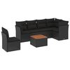 vidaXL 7-dijelni set vrtnih sofa od poliratana s jastucima crni