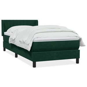 vidaXL Box Spring krevet s madracem tamnozeleni 80x220 cm bar&scaron;un