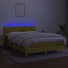 vidaXL Krevet box spring s madracem LED zeleni 140x190 cm od tkanine
