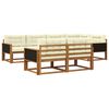 vidaXL Set vanjskih sofa s jastukom 7 pcs Prirodna i krem