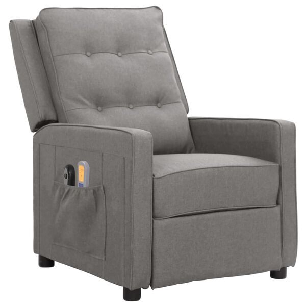 vidaXL Električna masažna fotelja od tkanine svjetlosiva