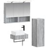 vidaXL Set ormarića za kupaonicu 4 pcs Siva Sonoma 50 x 14,5 x 70 cm