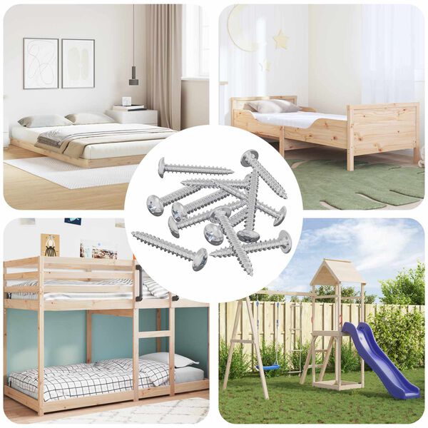 vidaXL Drvene vijake 8451 pcs Srebrno Čelik