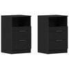 vidaXL Noćni ormar 2 pcs Crni hrast 40 x 35 x 65 cm Konstruirano drvo