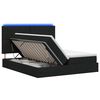 vidaXL LED krevet za pohranu s madracem Crna 200 x 200 cm Tkanina