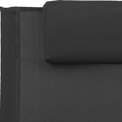vidaXL Ležaljka za sunčanje s jastukom crna od čelika i tekstilena