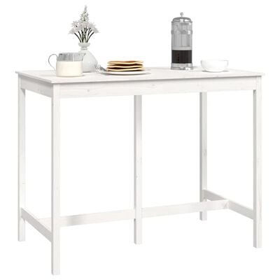 vidaXL Barski stol bijeli 140 x 80 x 110 cm od masivne borovine