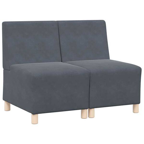 vidaXL Modularna sofa bez naslona 2 pcs Tamno siva 55 x 74 x 82 cm