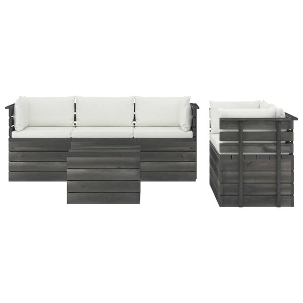 vidaXL 6-dijelna vrtna garnitura od paleta od borovine s jastucima