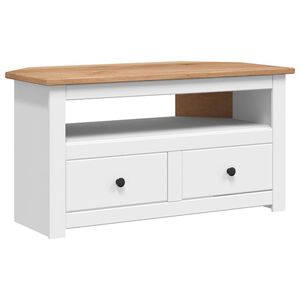 vidaXL Kutni TV ormarić od borovine bijeli 93x49x49 cm Panama Range