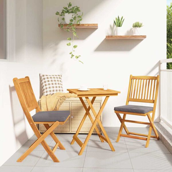 vidaXL Bistro set za vrt 3 pcs Smeđa Čvrsto drvo akacije